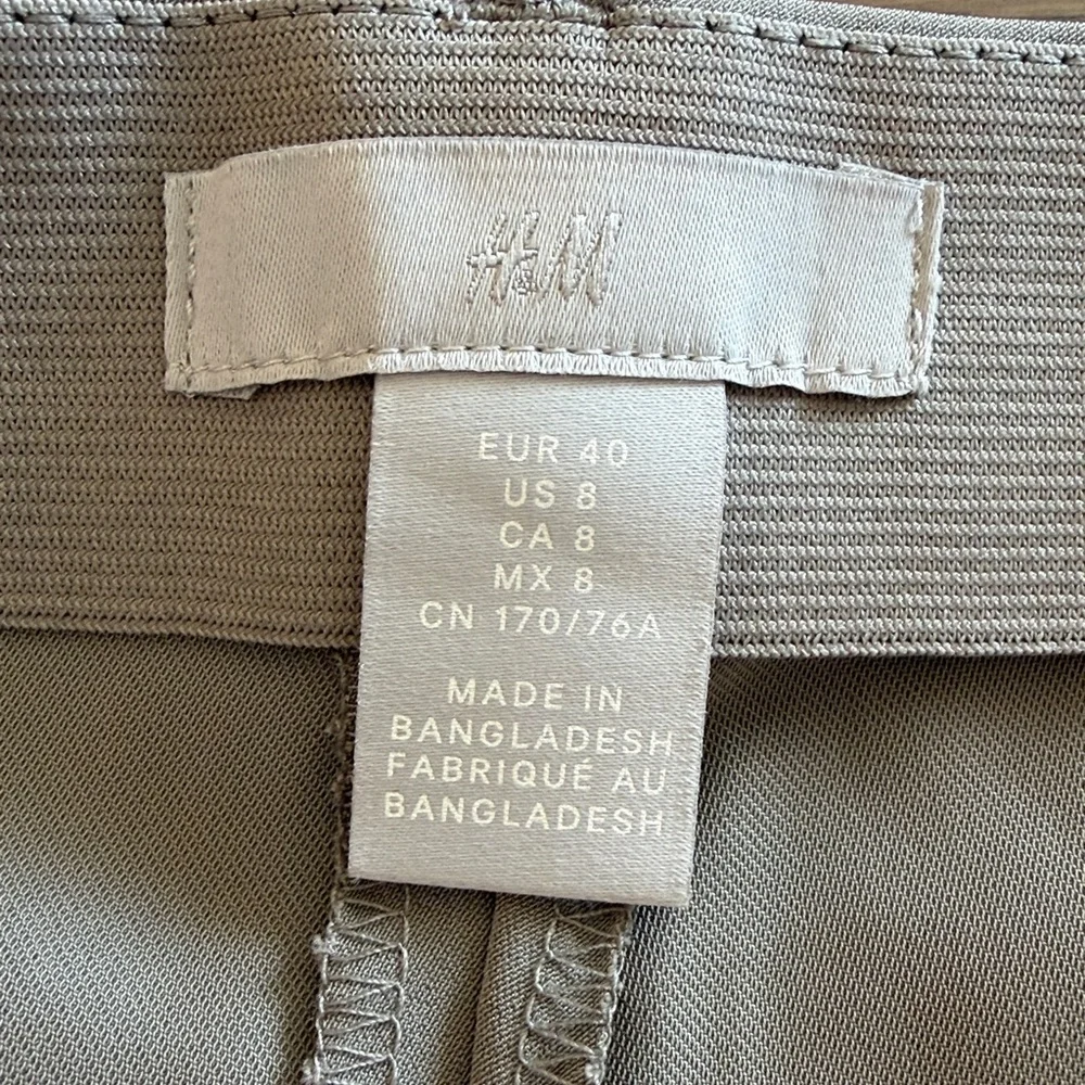 H&M Women's 8 Dk Taupe Wide Leg Dress Pants